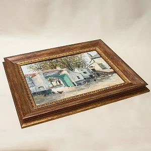 Картина «Пейзаж - На Дворе». Maх De Teige, Бельгия, вторая половина ХХ века.