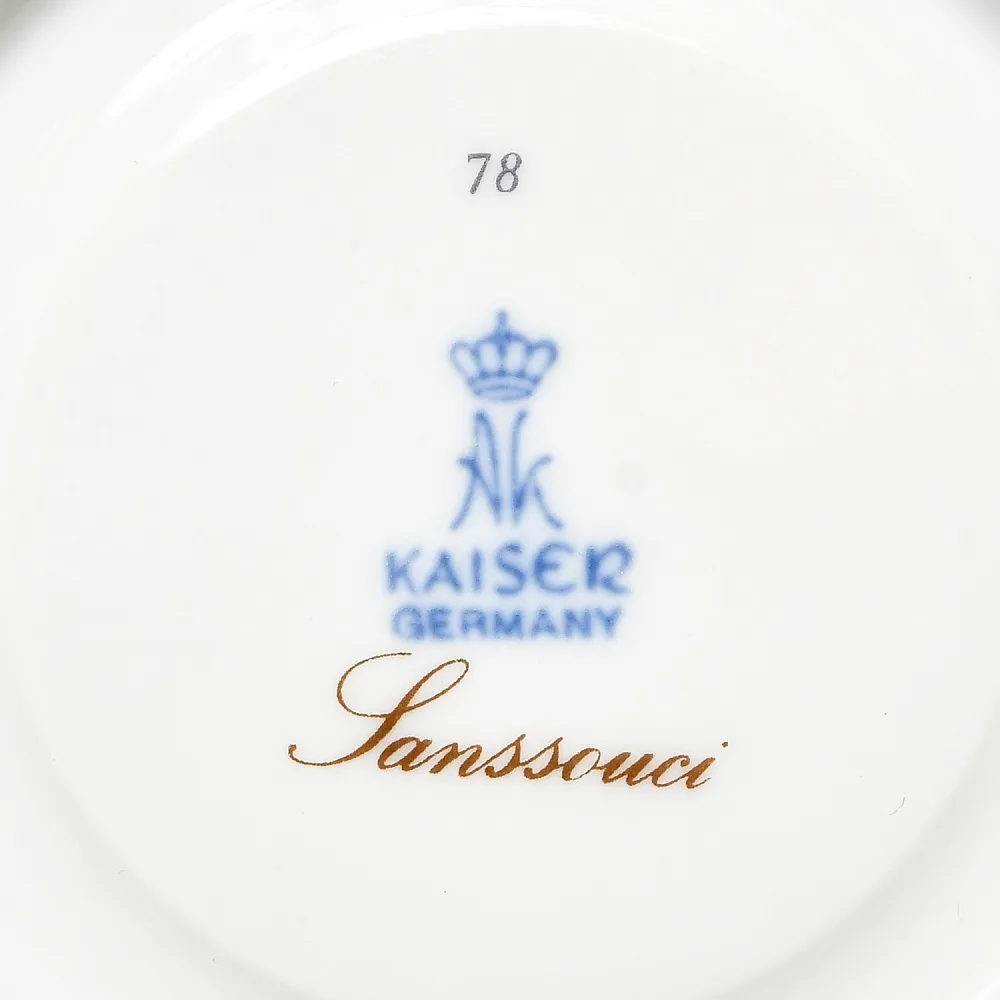 Классическая Фарфоровая Пара «Sanssouci» для Горячего Шоколада или Какао, KAISER Германия.