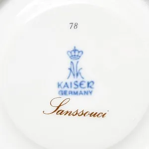 Классическая Фарфоровая Пара «Sanssouci» для Горячего Шоколада или Какао, KAISER Германия.