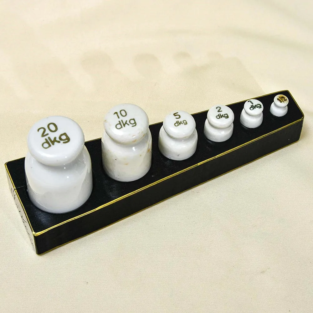 Редкость!!! Антикварный Набор Фарфоровых Гирь для Кухонных весов, Германия -1910 год.