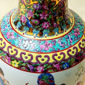 Винтажная Фарфоровая Ваза «КИТАЙСКИЕ МУДРЕЦЫ», Н -36см, Старый Китай -70-е годы ХХ века.