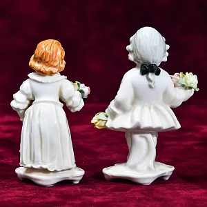 Парные Фарфоровые Статуэтки «Дети - Цветы для Мамы», Карл Энс / Karl Ens, Германия, 30-е гг.