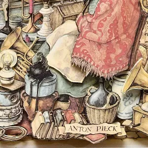 Объемная Картина - Панно в технике 3D декупаж «Лавка старьевщика», 70-е годы ХХ века.