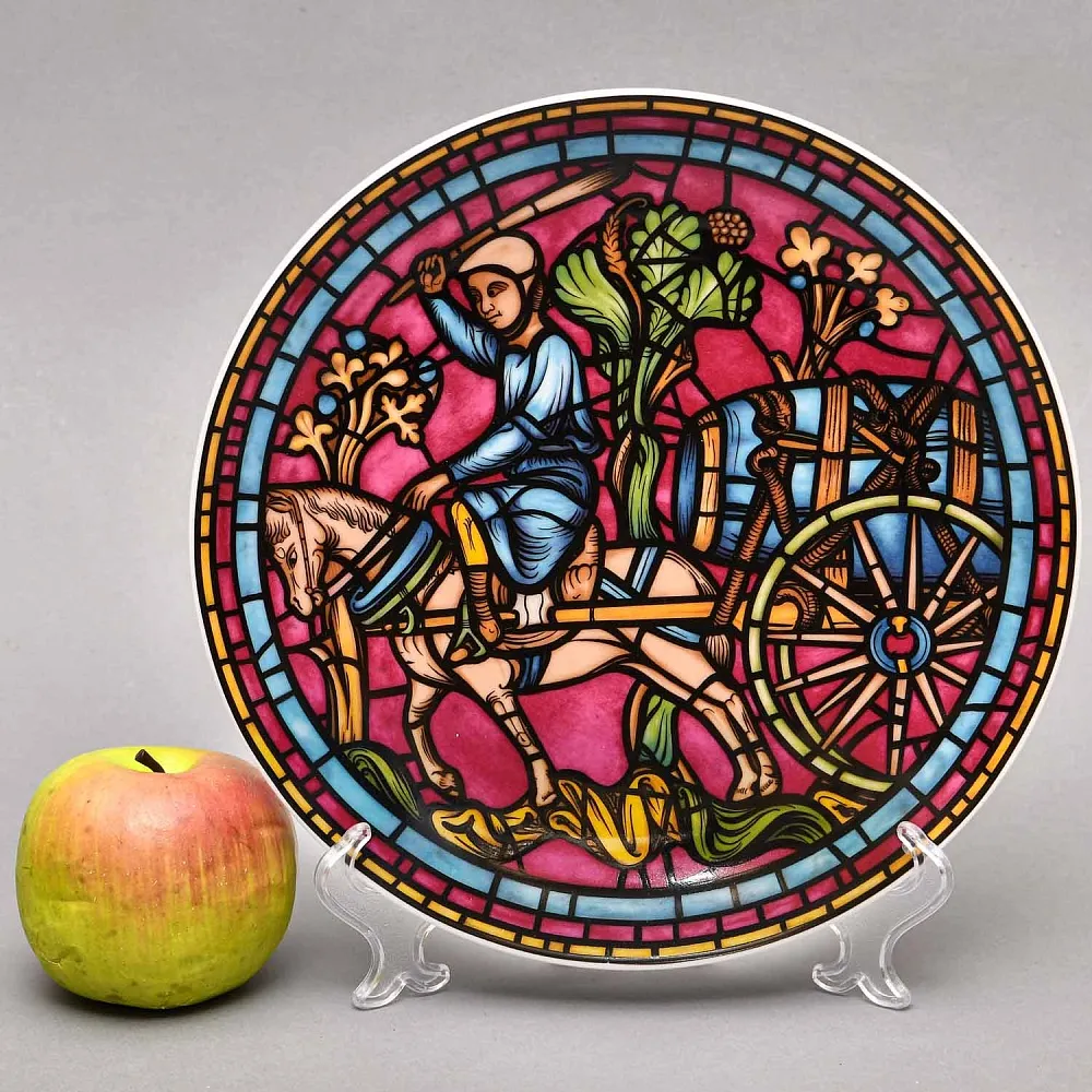 Коллекционная Тарелка «Витражи Шартрского Собора. Святой», Фарфор Heinrich Германия. 