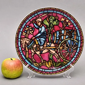 Коллекционная Тарелка «Витражи Шартрского Собора. Святой», Фарфор Heinrich Германия. 
