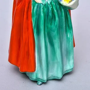 Коллекционная Фарфоровая статуэтка «Джин. Девушка в зеленом платье», Royal Doulton Англия.