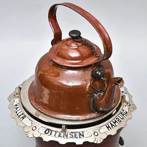 Редкость! Старинная Керосиновая Горелка - Плитка - Керогаз с Чайником, GEORG HALLER Германия -30 гг.