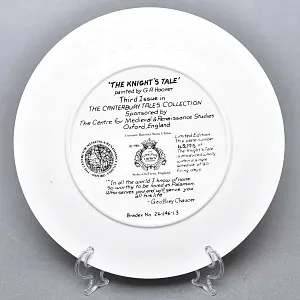 Коллекционная тарелка «Кентерберийские истории. Рассказ рыцаря», Фарфор The Longton Crown Англия.