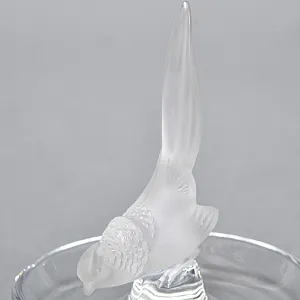 Хрустальная Подставка «ФАЗАН» для колец и украшений в стиле Арт Нуво, Laligue Франция.