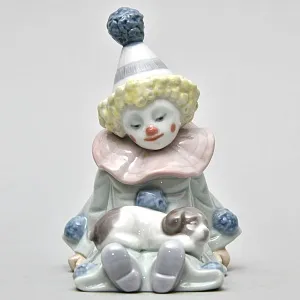 Фарфоровая статуэтка «Маленький клоун со щенком» Lladro, Испания - 1985 год.