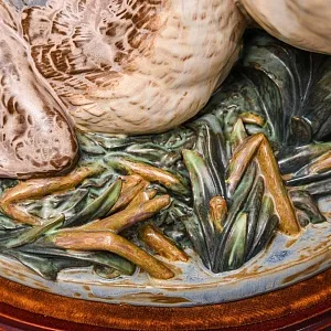  Большая Коллекционная Фарфоровая статуэтка «Морские птицы. Две чомги в камышах» серия Грес, Lladro Испания.