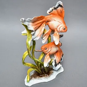 Коллекционная Фарфоровая статуэтка «Две золотые рыбки», ROSENTHAL Германия, 1974 - 1982 годы.