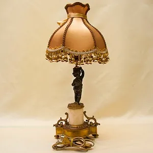 Винтажная Настольная Электрическая Лампа - Светильник «Путти - Ангелочек» Франция.