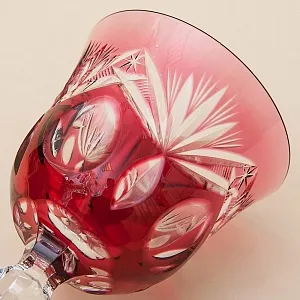 Шесть Бокалов для вина из Цветного Хрусталя серия «Der große Salut», NACHTMANN Германия, 70 -е годы.