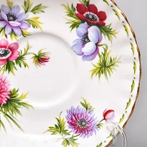 Коллекционная Фарфоровая Чайная пара «Букет анемонов», ROYAL ALBERT Англия.