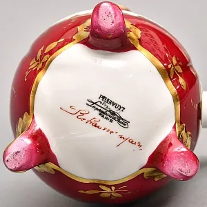 Фарфоровый Кувшин - Чайник для подачи горячего шоколада «Синие ленты» с лопаткой, Pillivuyt Франция.