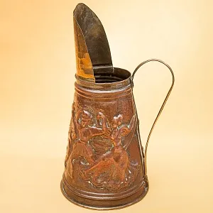 Небольшой Медно - Латунный Зольник «Дама с кавалером. Танцы», Бельгия середина ХХ века.