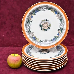 Набор подстановочных тарелок - 8 штук «Бургундия», Фарфор Goebel Германия, 1972 - 1979 годы.