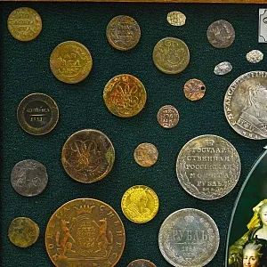 Настенное Коллекционное Панно - Картина «Монеты Российской Импении с XVIII до XX века».