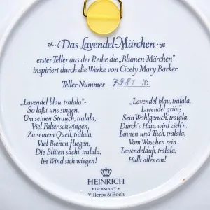 Коллекционная Тарелка «ФЕЯ ЛАВАНДЫ» Фарфор, Heinrich Villeroy&Boch Германия -80гг.
