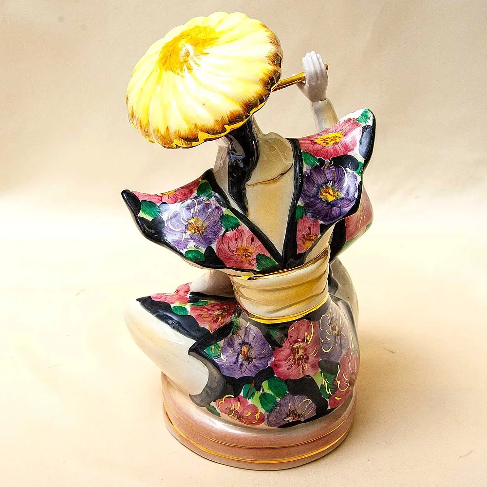 Парные Статуэтки «ДУЭТ - КИТАЙСКИЕ МУЗЫКАНТЫ», Фаянс CIA MANNA, Италия 70 гг.