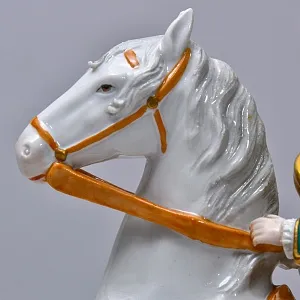 Коллекционная Фарфоровая статуэтка «Охотник на лошади», Scheibe-Alsbach Германия, середина ХХ века.