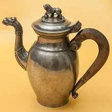 Редкость! Антикварный Классический Оловянный Кофейник на 1 литр Бельгия, ХIХ век.