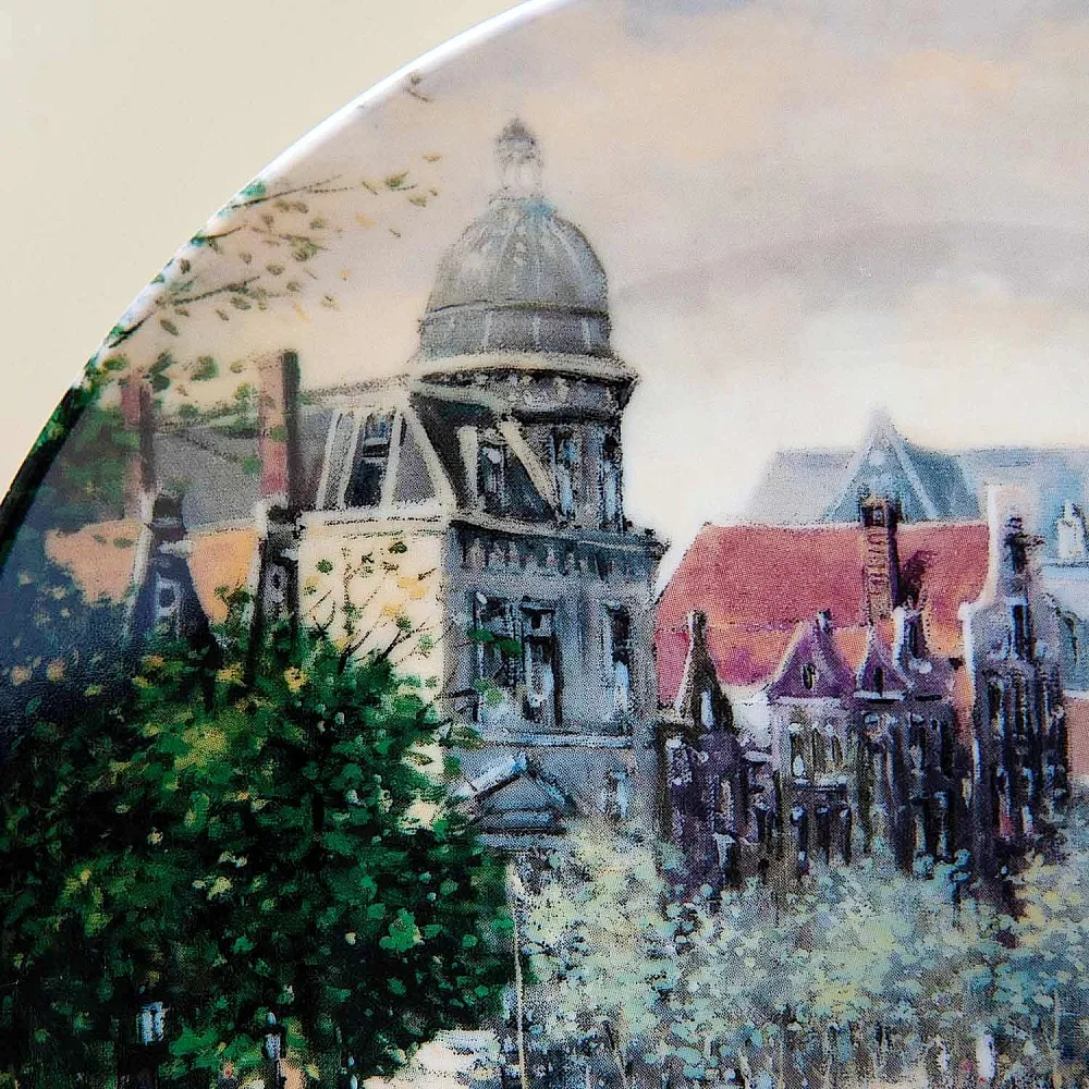 Коллекционная Тарелка «Цветочный канал в Амстердаме» Фарфор, Royal MOSA, Голландия -1990 год.