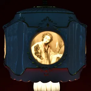 Фарфоровая Электрическая Лампа «ПОРТРЕТЫ», Литофания, Sitzendorf Германия.