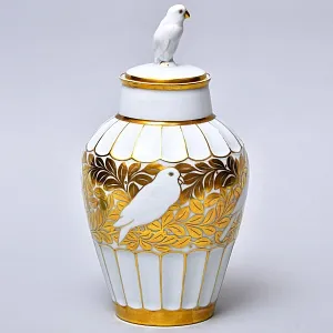 Редкость! Авторский Винтажный Фарфоровый Вазон «ПТИЦЫ», Hutschenreuther Германия Н - 28 см.