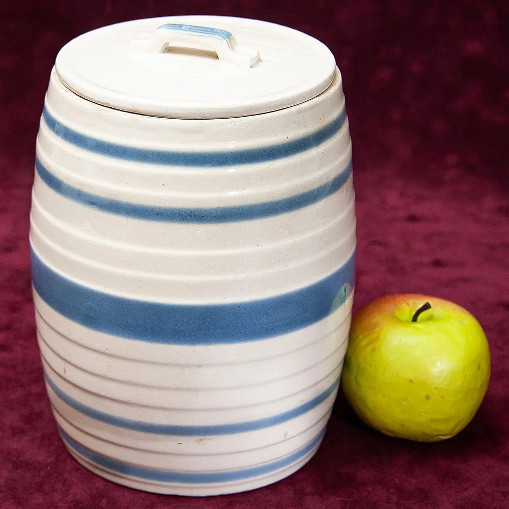 Большой Винтажный Фаянсовый Бочонок с крышкой - Емкость - Банка на 4 литра, СССР.