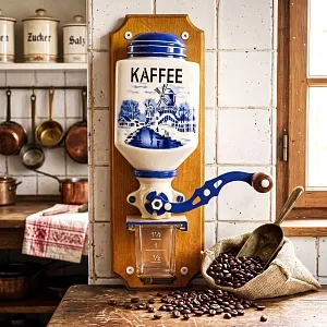 Старинная Настенная Ручная Механическая Кофемолка JAVA, Германия - 30 -е годы ХХ века.