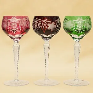 Шесть Бокалов из Цветного Хрусталя «Виноград», NACHTMANN Германия, 60 -е годы ХХ века.