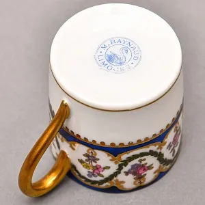 Коллекционная Кофейная пара «Цветочный калейдоскоп», Фарфор Raynaud & C., Limoges Франция.