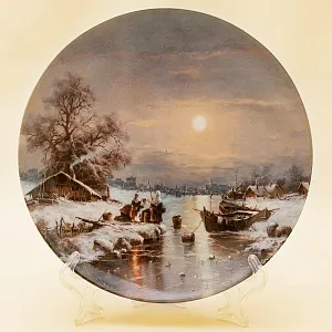 Коллекционная Тарелка  «Отдых после долгого дня» Фарфор Furstenberg Германия -1988 год.