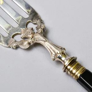 Винтажный Набор для Сервировки и подачи блюд Нож + Вилка, Silverplated Франция начало ХХ века.