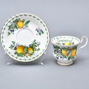 Коллекционная Фарфоровая Чайная пара «ГРЕЙПФРУТ», ROYAL ALBERT Англия.