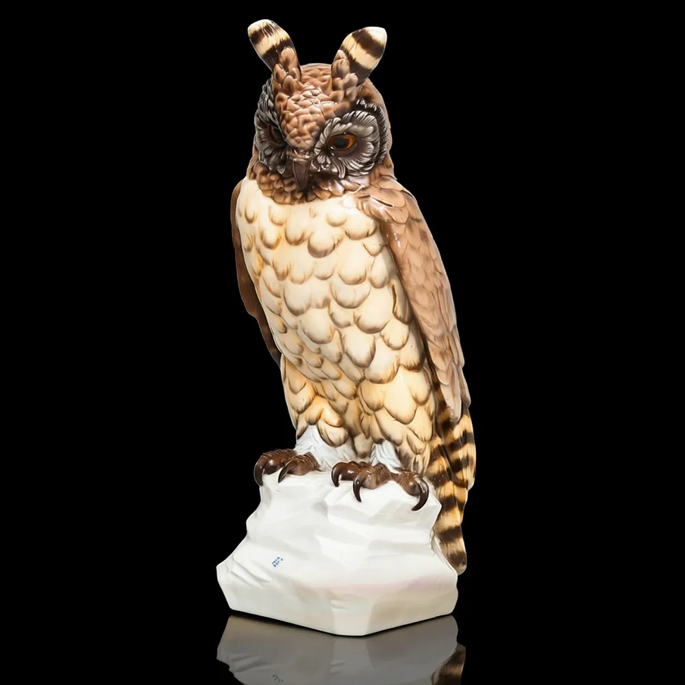 Редкость! Большая Фарфоровая статуэтка «Птица. Филин», Nymphenburg  Германия, 1949 - 1975 годы.