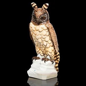 Редкость! Большая Фарфоровая статуэтка «Птица. Филин», Nymphenburg  Германия, 1949 - 1975 годы.