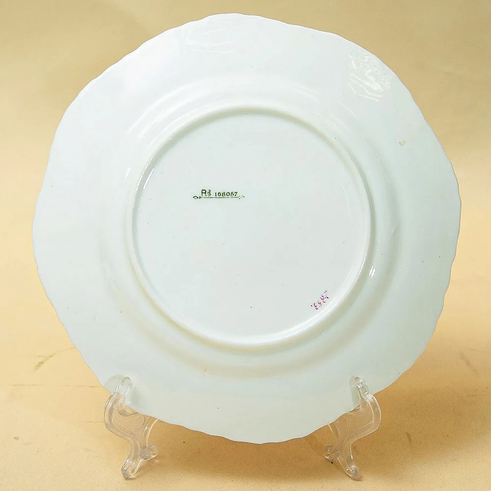 Антикварный Фарфоровый Десертный набор тарелок «Летний сад», Англия, конец ХIX - начало ХХ века.