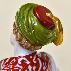 Антикварная Фарфоровая Статуэтка «Восточный музыкант», Edme Samson et Cie Франция 1880 -1930 годы.