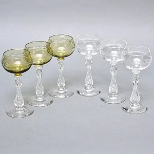 Антикварный Набор бокалов для Вина 6 шт. «MICADO MIX», Saint Louis. Франция, начало ХХ века.