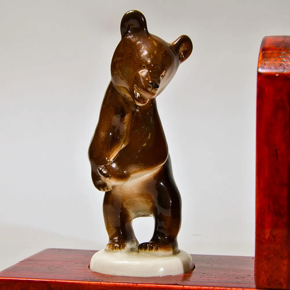 Букенды - Держатель - Ограничитель - Подставка для книг «Бурые Медведи» Фарфор СССР 60 -е годы ХХ век.