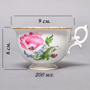 Чайный набор «Мейсенский букет» на 6 персон, Фарфор MEISSEN Германия, 1924 - 1934 годы. 