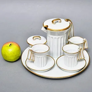  Фарфоровый Кофейный сервиз тет-а-тет «Греческие колонны» 8 предметов, Furstenberg Германия.