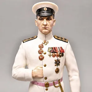 Коллекционная Авторская Статуэтка «Адмирал Российского Императорского флота - Колчак А.В.», фарфор, Россия. 