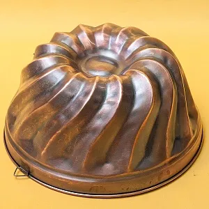 Большая Круглая Медная Форма для выпечки без ручки, D - 27 см. Франция.