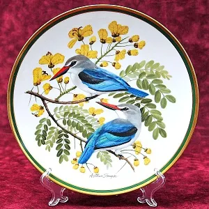 Коллекционная Тарелка - Блюдо «Лесной зимородок» Фарфор, Franklin Porcelain США - 80-е гг.