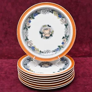 Набор подстановочных тарелок - 8 штук «Бургундия», Фарфор Goebel Германия, 1972 - 1979 годы.