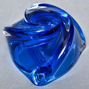 Винтажная Пепельница - Мелочевница «Голубой Сапфир» Хрусталь VAL SAINT LAMBERT Бельгия.